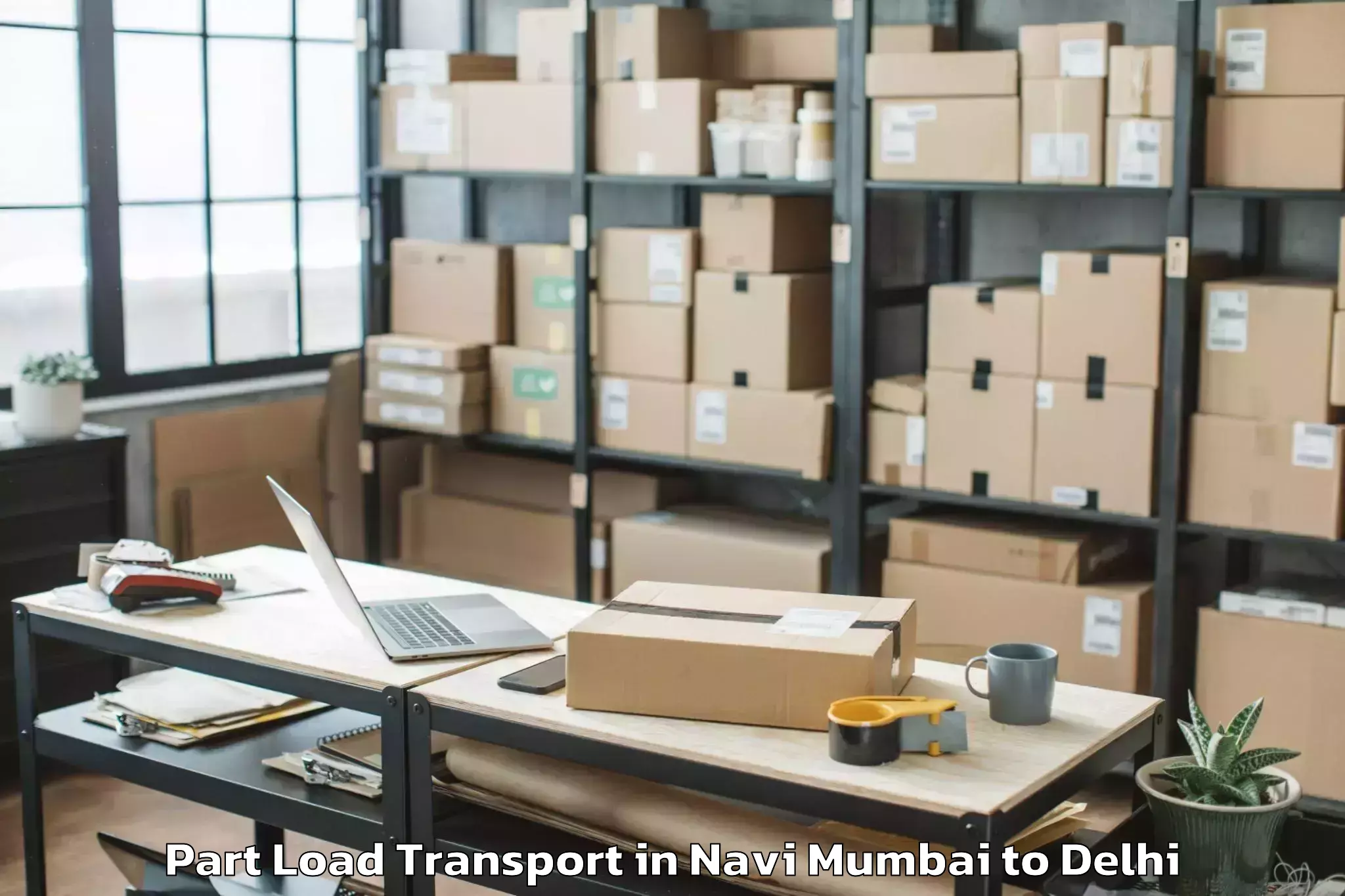 Leading Navi Mumbai to Parsvnath Mall Azadpur Part Load Transport Provider